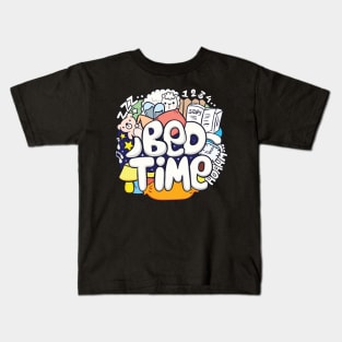 bed time typography doodle Kids T-Shirt